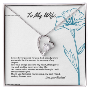 god knew i needed you card & forever love necklace gift for wife.